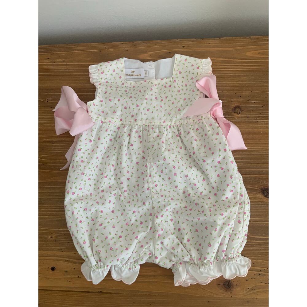 Sal &‎ Pimenta NWT Floral Bow Bubble size 12mo